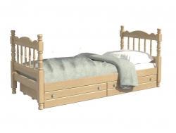 Кровать Алёнка Сосна с двумя ящиками