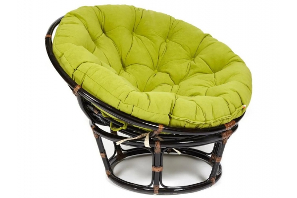 Кресло Papasan 23/01 W с подушкой Antique brown, флок Олива