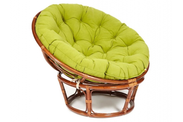 Кресло Papasan 23/01 W с подушкой Pecan, флок Олива