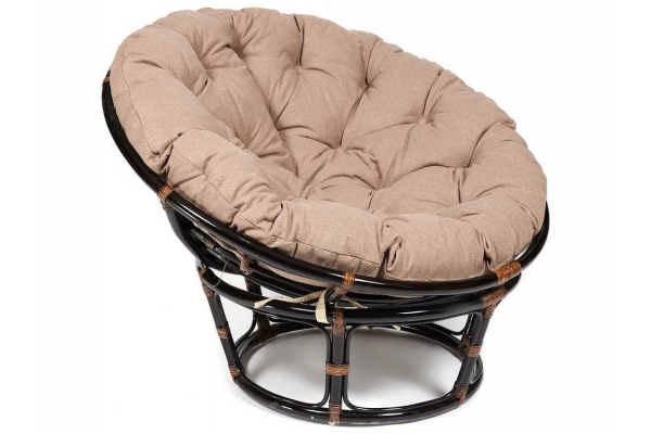 Кресло Papasan 23/01 W с подушкой Antique brown, экошерсть Коричневый