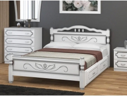 Кровать Карина-5 с 2-мя ящиками 900 Белый жемчуг