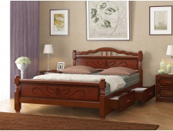 Кровать Карина-5 с 2-мя ящиками 1600 Орех