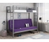 Двухъярусная кровать с диваном Мадлен Серый-Фиолетовый