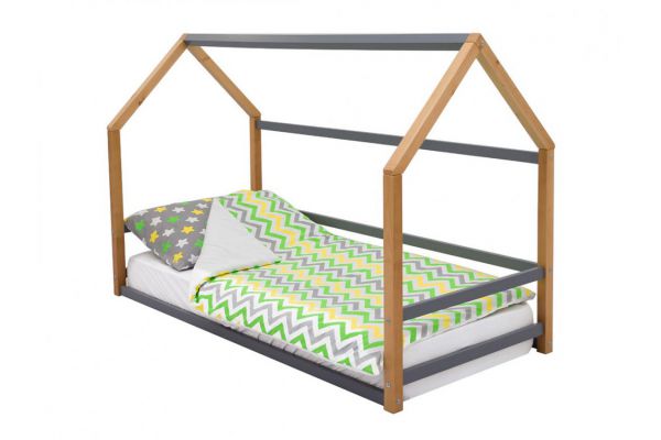 Детская кровать-домик Монтессори Svogen дерево-графит