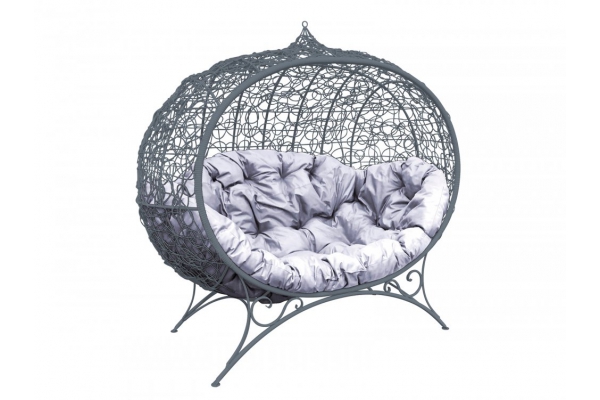 Диван Кокон Улей на ножках каркас серый-подушка серая
