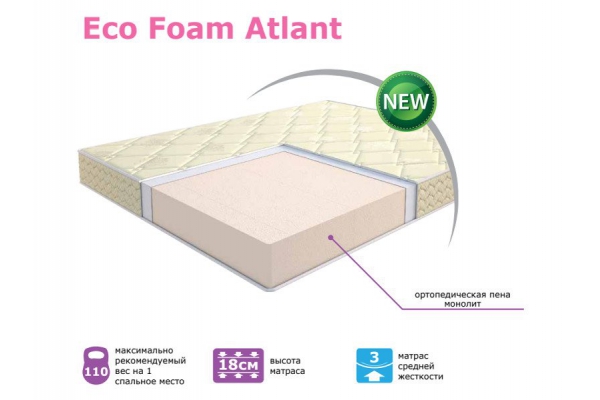 Матрас Ultra Eco Foam Atlant 80*195 см