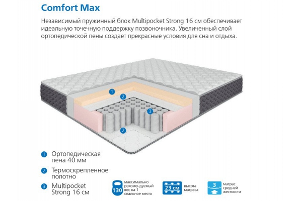 Матрас Uno multi Comfort Max 80*195 см