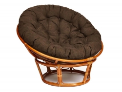 Кресло Papasan 23/01 W с подушкой Cognac, ткань Коричневый