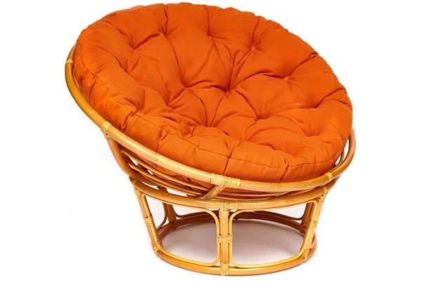 Кресло Papasan 23/01 W с подушкой Honey, ткань Оранжевый