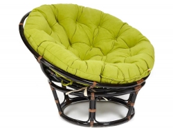 Кресло Papasan 23/01 W с подушкой Antique brown, флок Олива