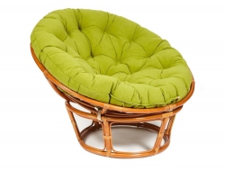 Кресло Papasan 23/01 W с подушкой Cognac, флок Олива