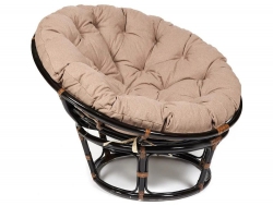 Кресло Papasan 23/01 W с подушкой Antique brown, экошерсть Коричневый
