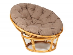 Кресло Papasan 23/01 W с подушкой Honey, экошерсть Коричневый