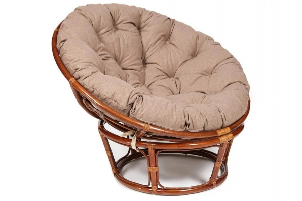 Кресло Papasan 23/01 W с подушкой Pecan, экошерсть Коричневый