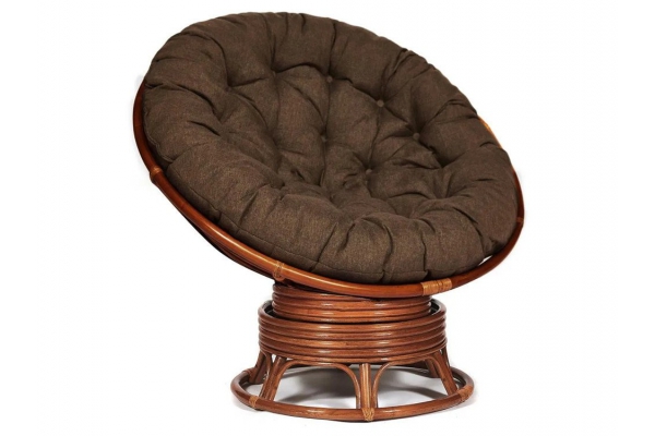Кресло-качалка Papasan w 23/01 B с подушкой Pecan, ткань Коричневый