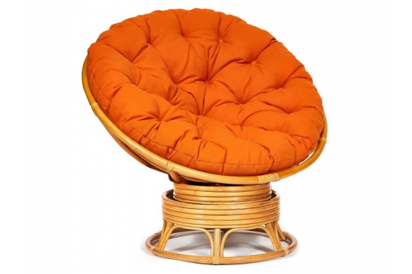 Кресло-качалка Papasan w 23/01 B с подушкой Honey, ткань Оранжевый