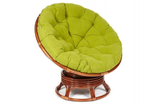 Кресло-качалка Papasan w 23/01 B с подушкой Pecan, флок Олива