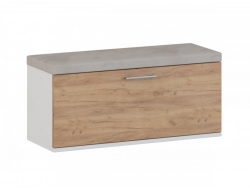 Тумба с мягким сиденьем Энтер 2 Дуб золотой/Белый