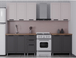 Кухонный гарнитур Лилия 2000 мм Кашемир/Сталь