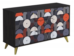 Комод КМ-003 Фьюжн АРТ камень угольный-vinil
