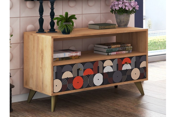 Тумба консольная ТМ-005 Фьюжн дуб крафт золотой-vinil