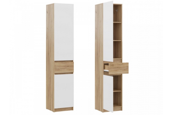 Шкаф ШК-001 ЛДСП Бостон Лайт одностворчатый Фасад Белый