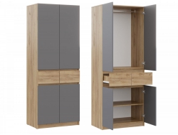 Шкаф ШК-002 ЛДСП Бостон Лайт двухстворчатый Фасад серый шифер