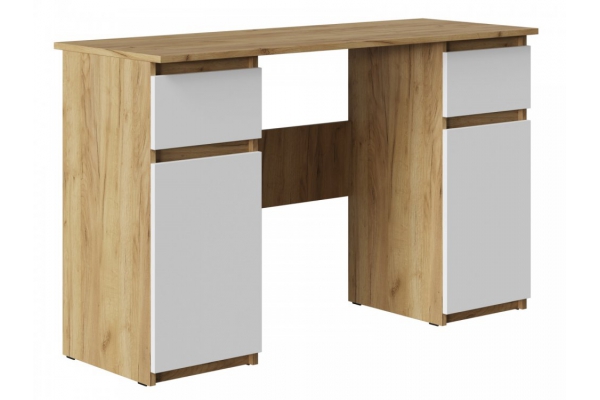 Стол письменный СП-002 ЛДСП Бостон Лайт дуб крафт золотой-Белый