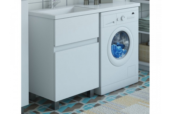 Тумба с раковиной Dallas Luxe 1200 напольная 2 ящика левая