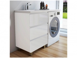 Тумба с раковиной Dallas Luxe 1200 напольная 3 ящика левая