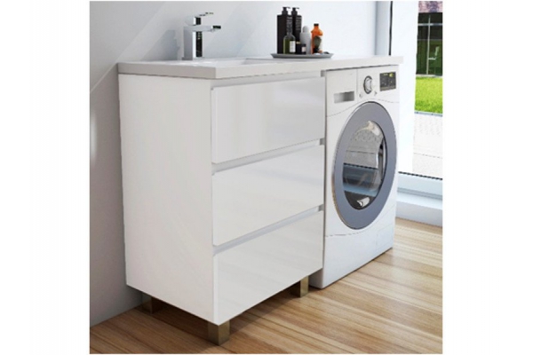 Тумба с раковиной Dallas Luxe 1200 напольная 3 ящика левая