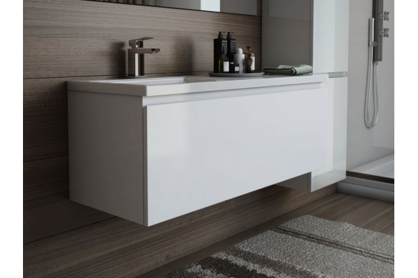 Тумба с раковиной слева Dallas Luxe 1200 навесная 1 длинный ящик