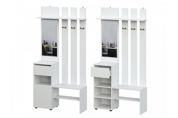 Вешалка с зеркалом Денвер Белый