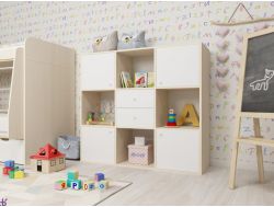 Стеллаж Джери дуб-белый