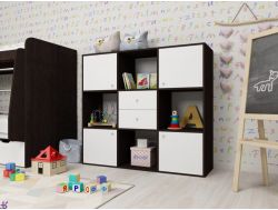 Стеллаж Джери венге-белый