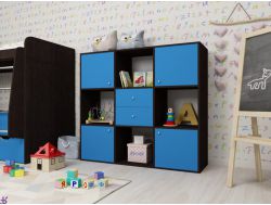 Стеллаж Джери венге-голубой