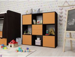 Стеллаж Джери венге-оранж