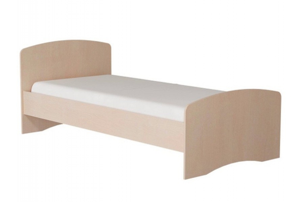 Кровать-4 одинарная с 2-мя фигурными спинками Млечный дуб