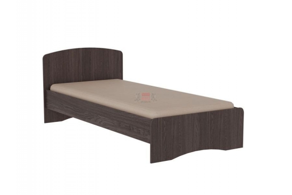 Кровать-4 одинарная с 2-мя фигурными спинками Ясень анкор темный