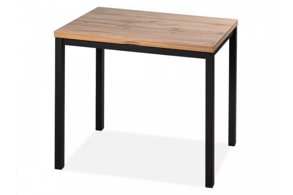 Стол Феникс.1 обеденный раскладной Дуб Вотан/Черный муар