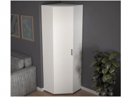 Шкаф угловой со штангой и полками арт. 522 белый