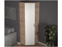 Шкаф угловой со штангой и полками арт. 522 дуб сонома/белый