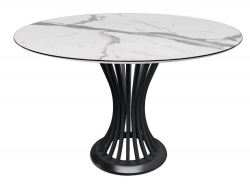 Стол Голд 1200 мм Мрамор белый/опоры черный