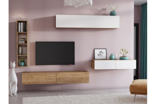 Гостиная Эмма вотан-белый глянец