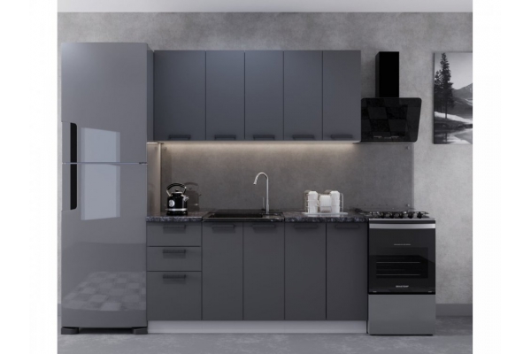 Кухонный гарнитур Фортуна 1600 мм Графит