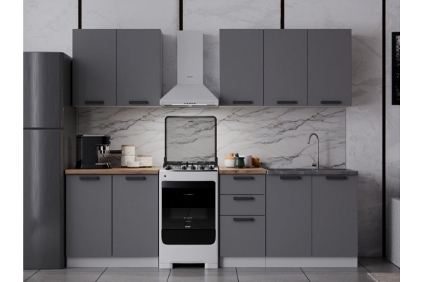 Кухонный гарнитур Фортуна 2000 мм Графит