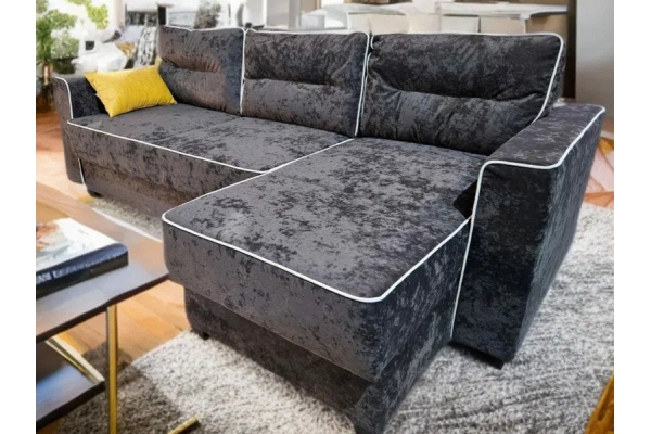 Диван угловой Гранд-23 НПБ ткань Dora-03 темно-коричневый