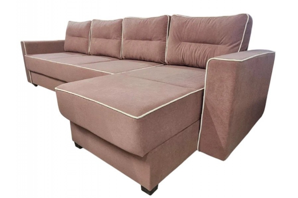 Диван угловой Гранд-24 НПБ ткань Luma-16 светлая пыльная роза