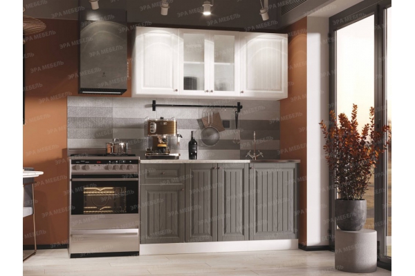 Кухня Хозяюшка МДФ 1500 Акация белая-Трюфель