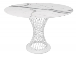 Стол Калипсо 1200 мм Мрамор белый/опоры белый